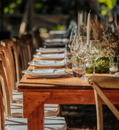 Event planner table setting at Case Noyale